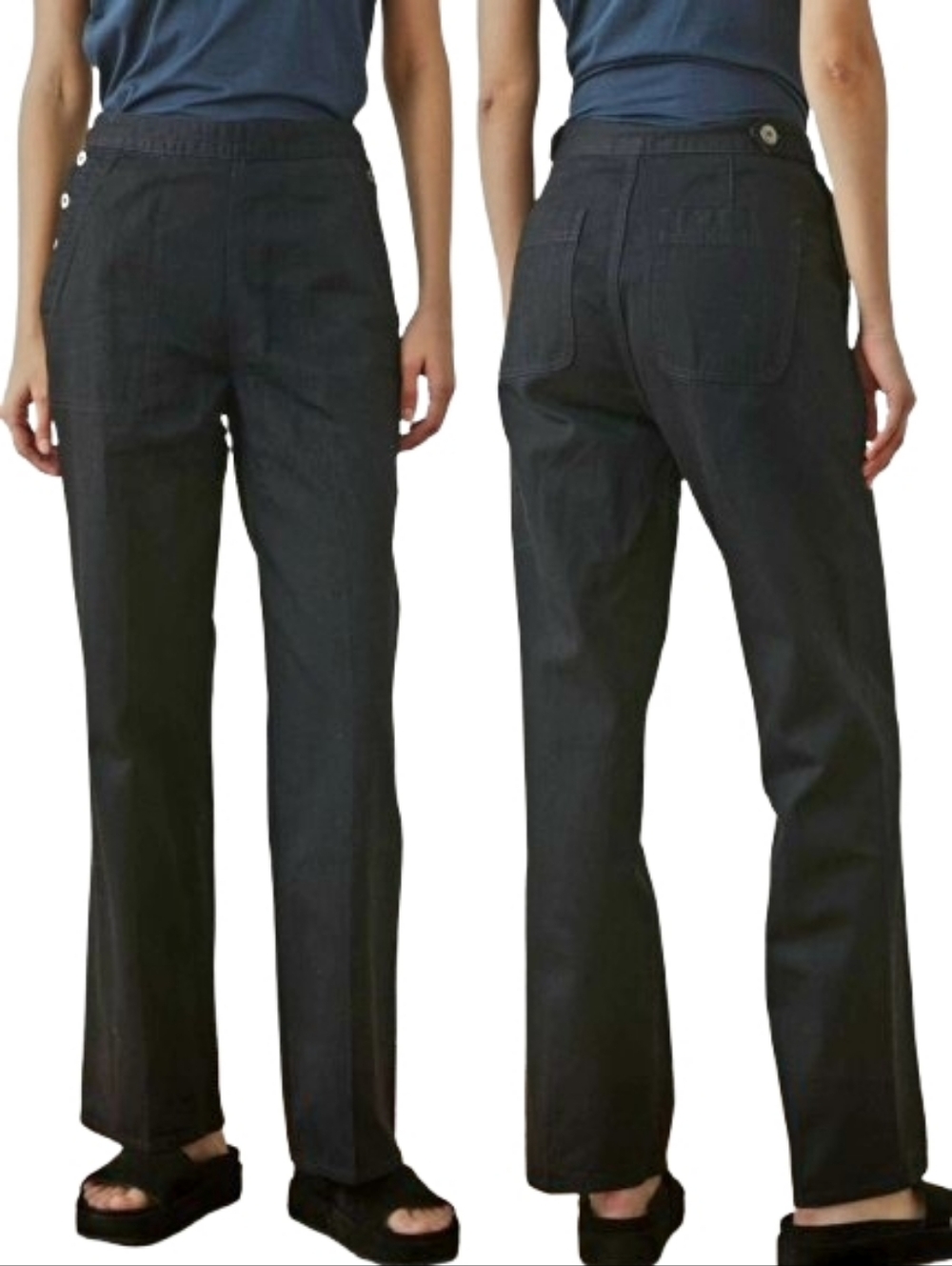 JAMES PERSE Side Button Straight Leg Pants